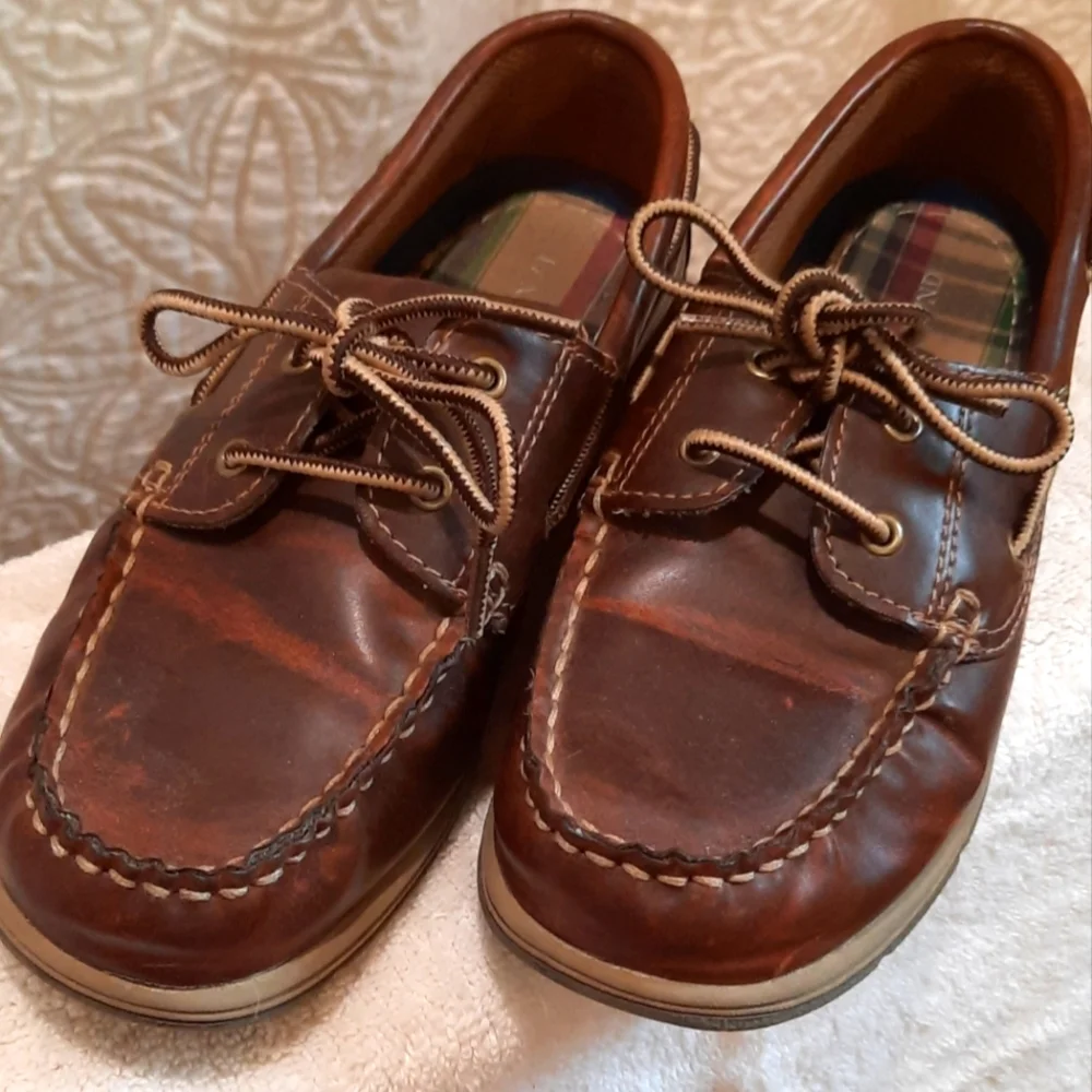 Lands End Boys Brown Loafers size 2